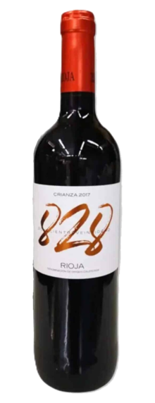 Bottle of 828 Rioja Crianza, red wine with DOCa Rioja
